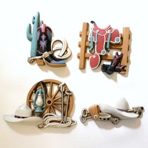 Set of Vintage Western Themed Wall Plaques